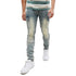 Fashion Skinny Men's Jeans Slim Mid Waisted Denim Straight Pants